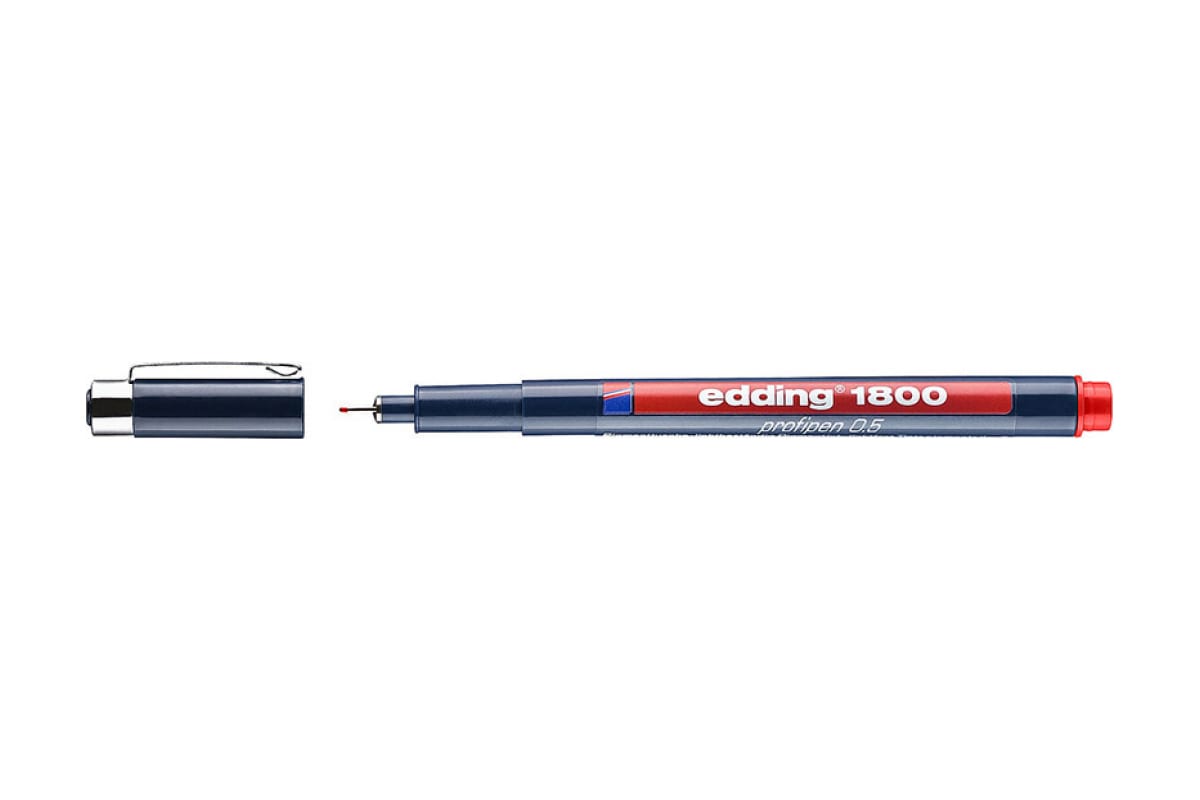 

edding Ручка капиллярная edding 1800, для черчения, круглый наконечник, 0.5 мм Красный