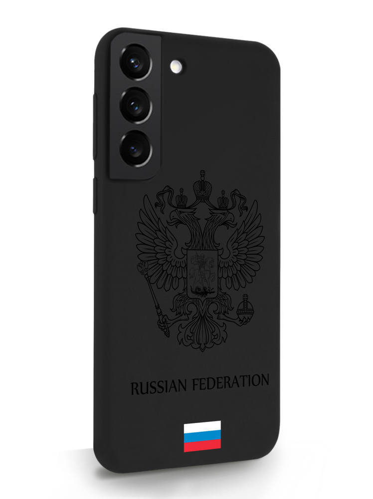 фото Чехол musthavecase для samsung galaxy s22 черный лаковый герб россия черный