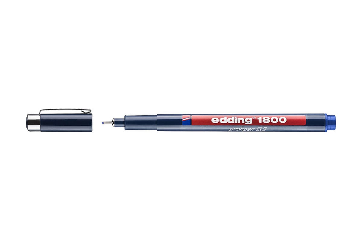 

edding Ручка капиллярная edding 1800, для черчения, круглый наконечник, 0.3 мм Синий