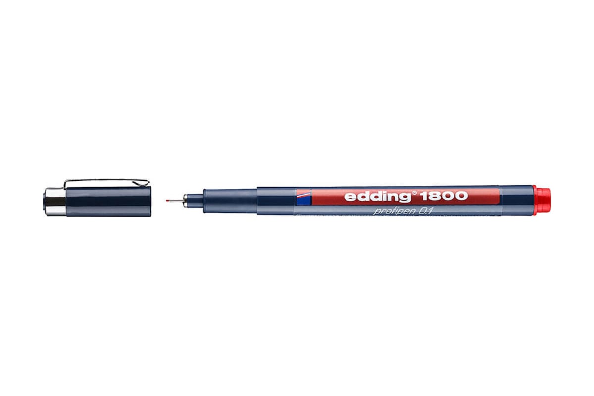 

edding Ручка капиллярная edding 1800, для черчения, круглый наконечник, 0.1 мм Красный