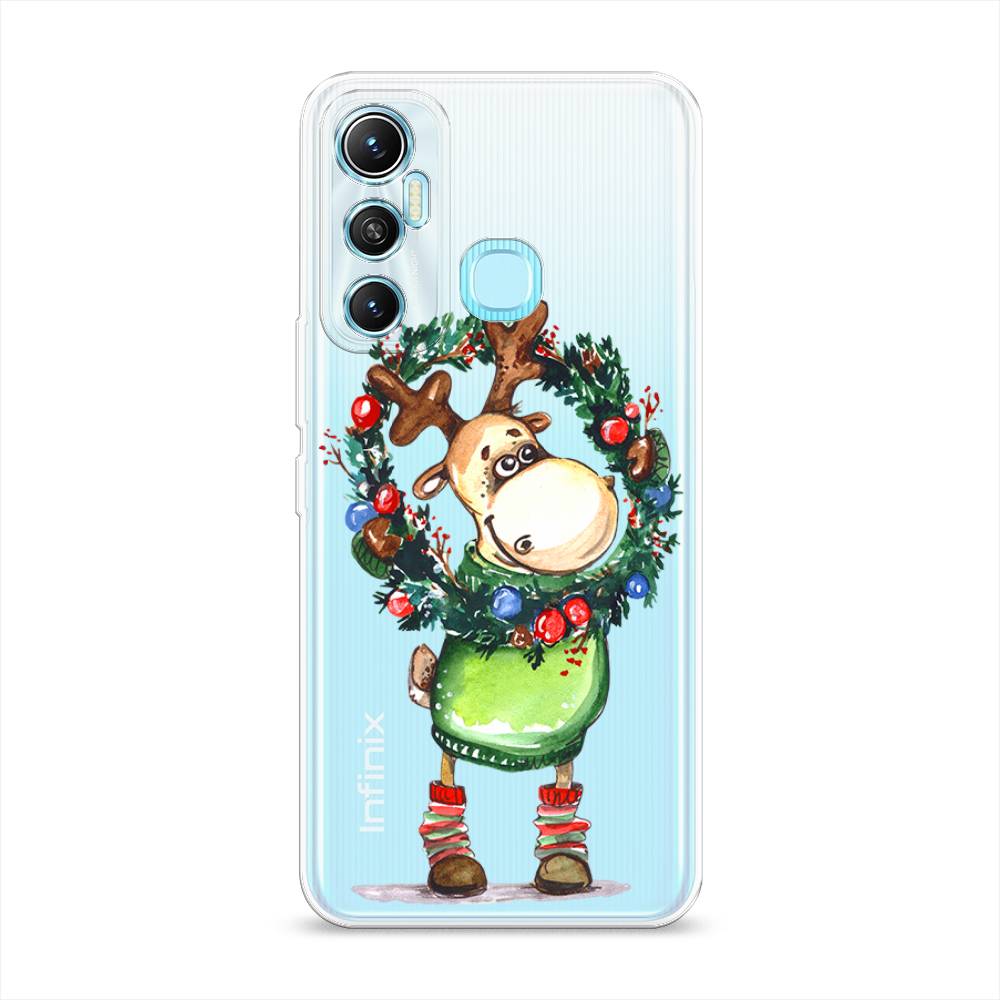 

Чехол на Infinix HOT 11 Helio G70 64 GB "Олень с новогодним венком", 3100750-4