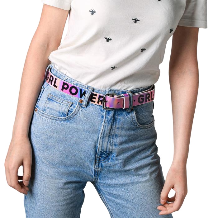 

Ремень женский NoBrand GRL PWR микс, 115 см, Разноцветный, GRL PWR