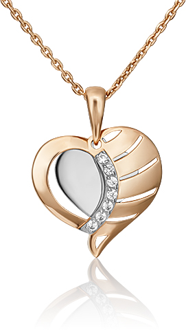 

Кулон из белого золота/красного золота PLATINA jewelry 03-3020-00-401-1111-48, фианит, 03-3020-00-401-1111-48