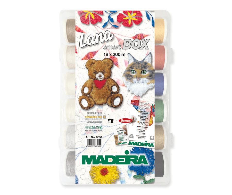 

Набор вышивальных ниток Madeira Lana 13 x 200м Lana №12, 5 x 200м Lana №12 Multi, арт. 805, Разноцветный