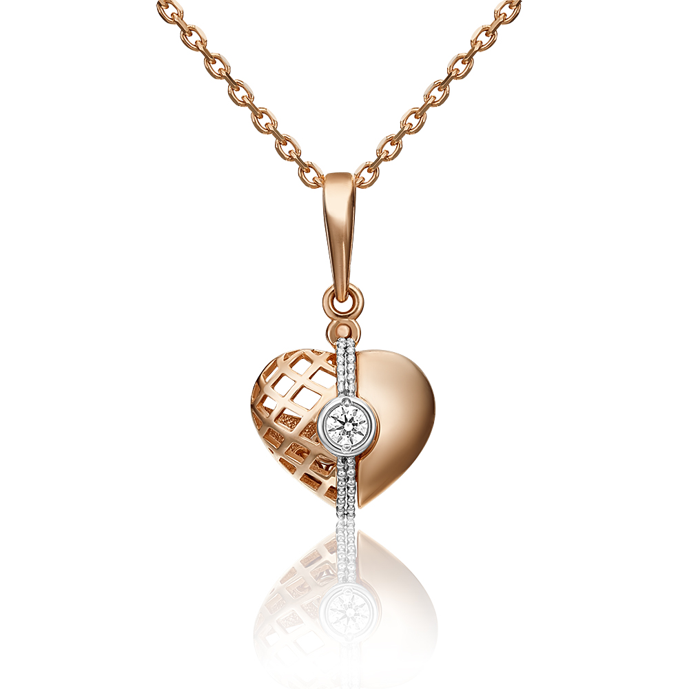 

Кулон из белого золота/красного золота PLATINA jewelry 03-3062-00-401-1111-48, фианит, 03-3062-00-401-1111-48