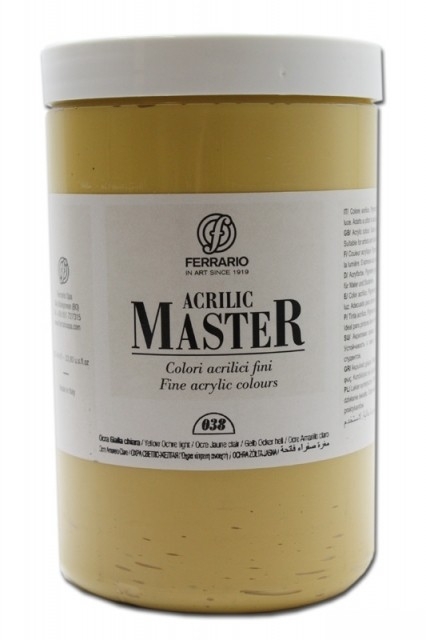 

Акрил Ferrario Acrilic Master 1000 мл № 38 охра жёлтая светлая, BM0979E038