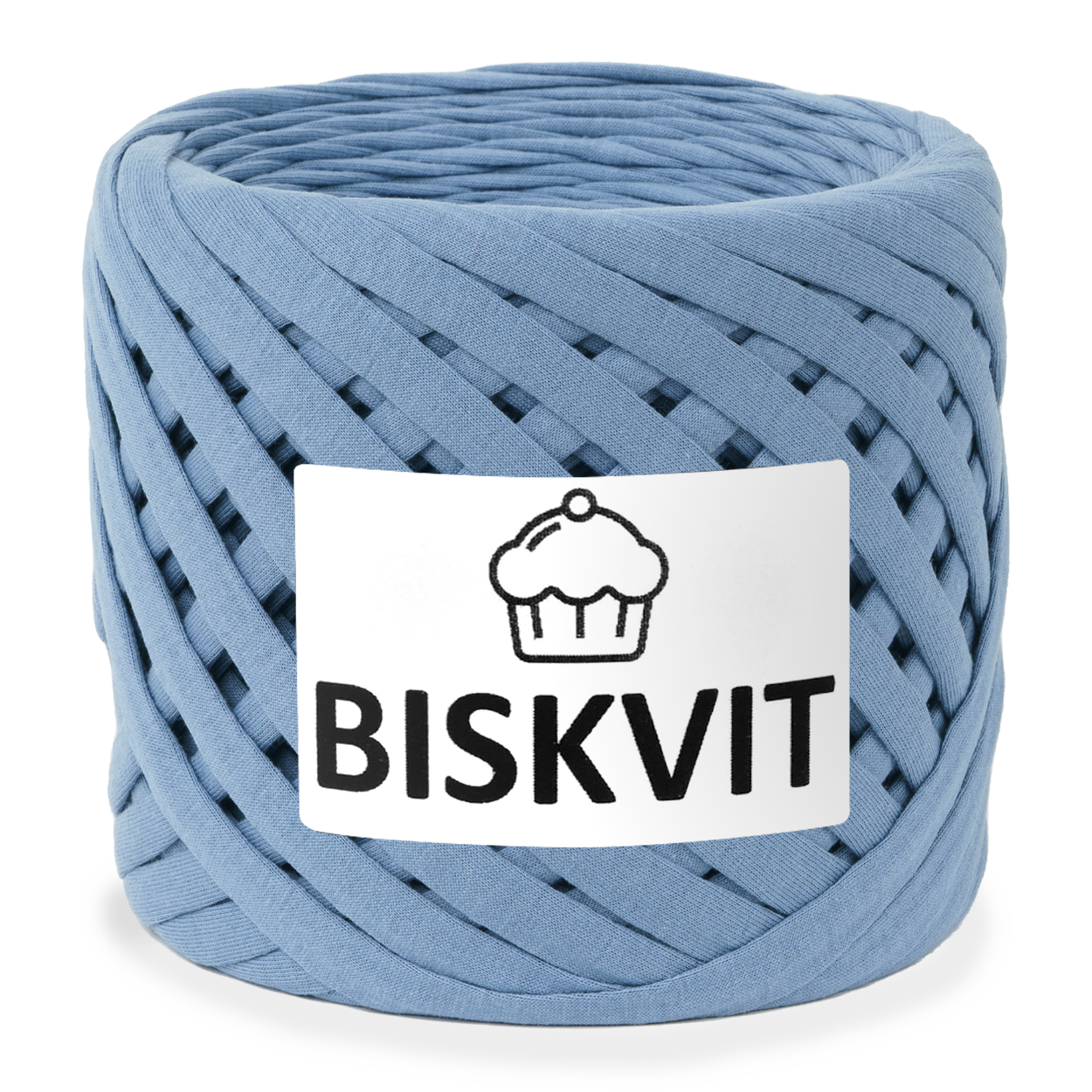 

Трикотажная пряжа для вязания BISKVIT Лондон, 100% хлопок, 7-9мм, 100м, Синий, BISKVIT