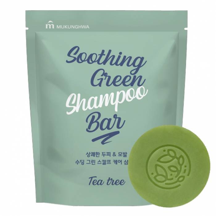 Шампунь Mukunghwa в виде мыла с ароматом чайного дерева Soothing Green Shampoo Bar