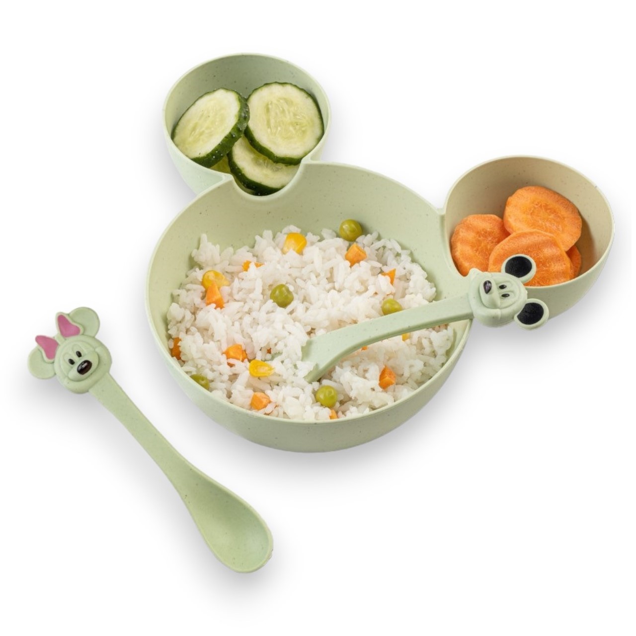 Детская посуда для кормления Добрый Филин Микки Маус Mik132, зелёная