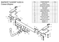 фото Фаркоп для acura rdx 2006-2012 с условно-съемным креплением шара (на 2 болтах) leader plus