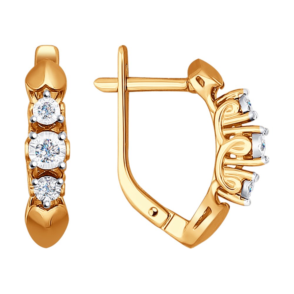 

Серьги из комбинированного золота с бриллиантом SOKOLOV Diamonds 1020853, 1020853