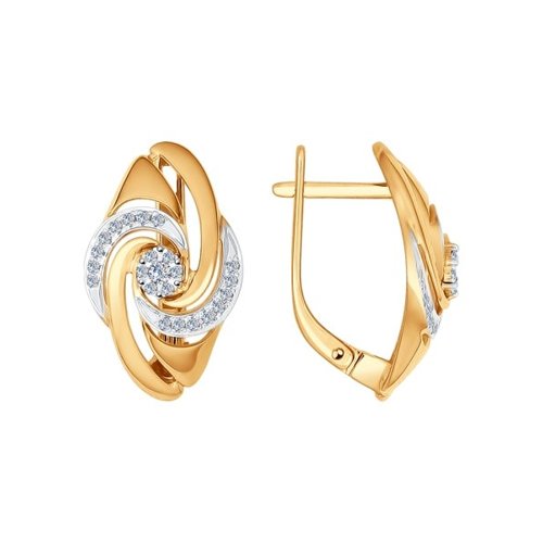 

Серьги из комбинированного золота SOKOLOV Diamonds 1020981, бриллиант, 1020981