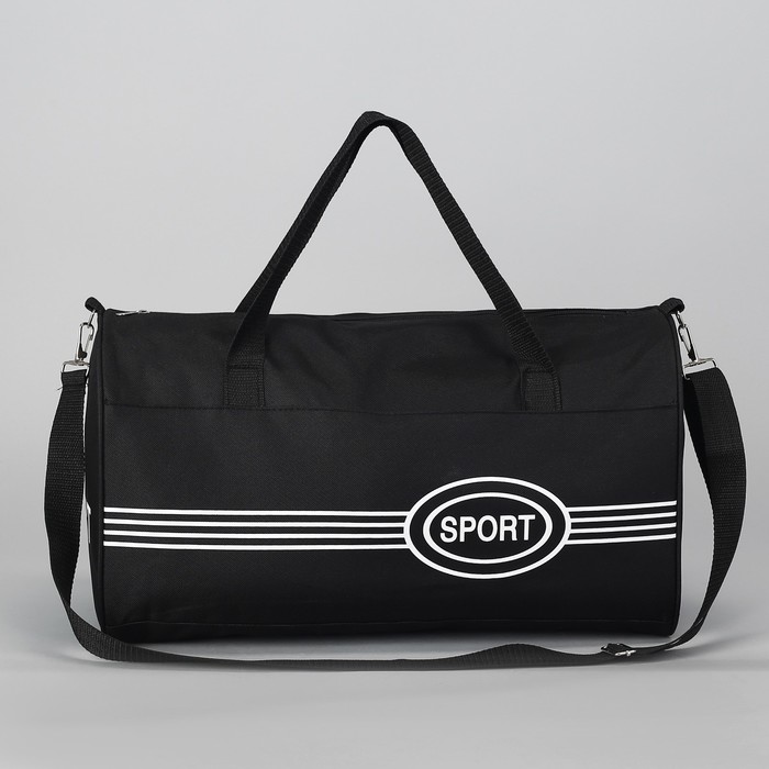 фото Спортивная сумка отдел на молнии, длинный ремень, черный nobrand