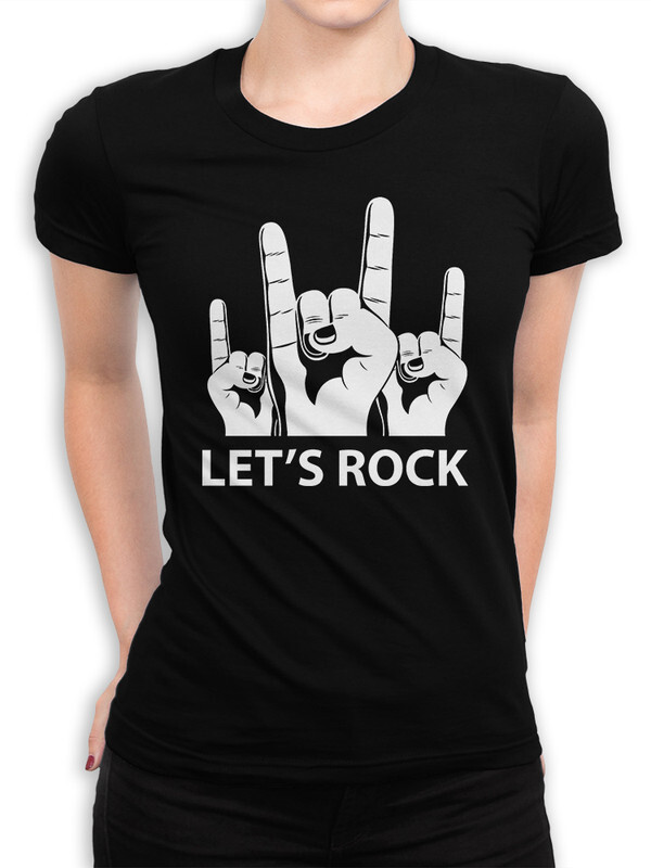 фото Футболка женская design heroes lets rock черная 2xl