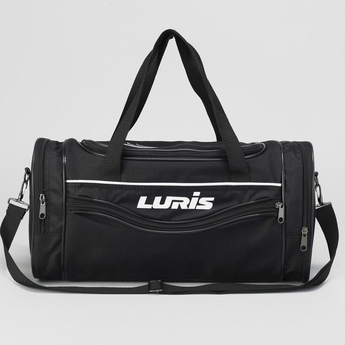 Спортивная сумка Luris отдел на молнии, 3 наружных кармана, регулируемый ремень, черный