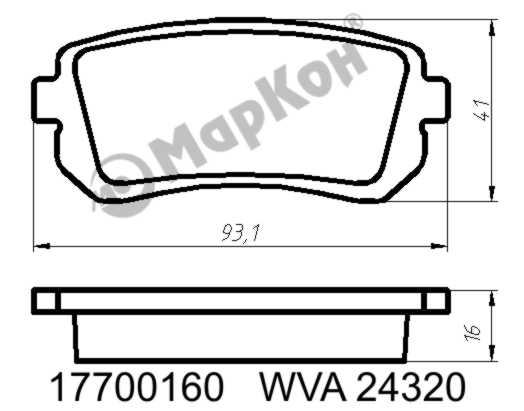 

Комплект тормозных колодок Markon 17700160