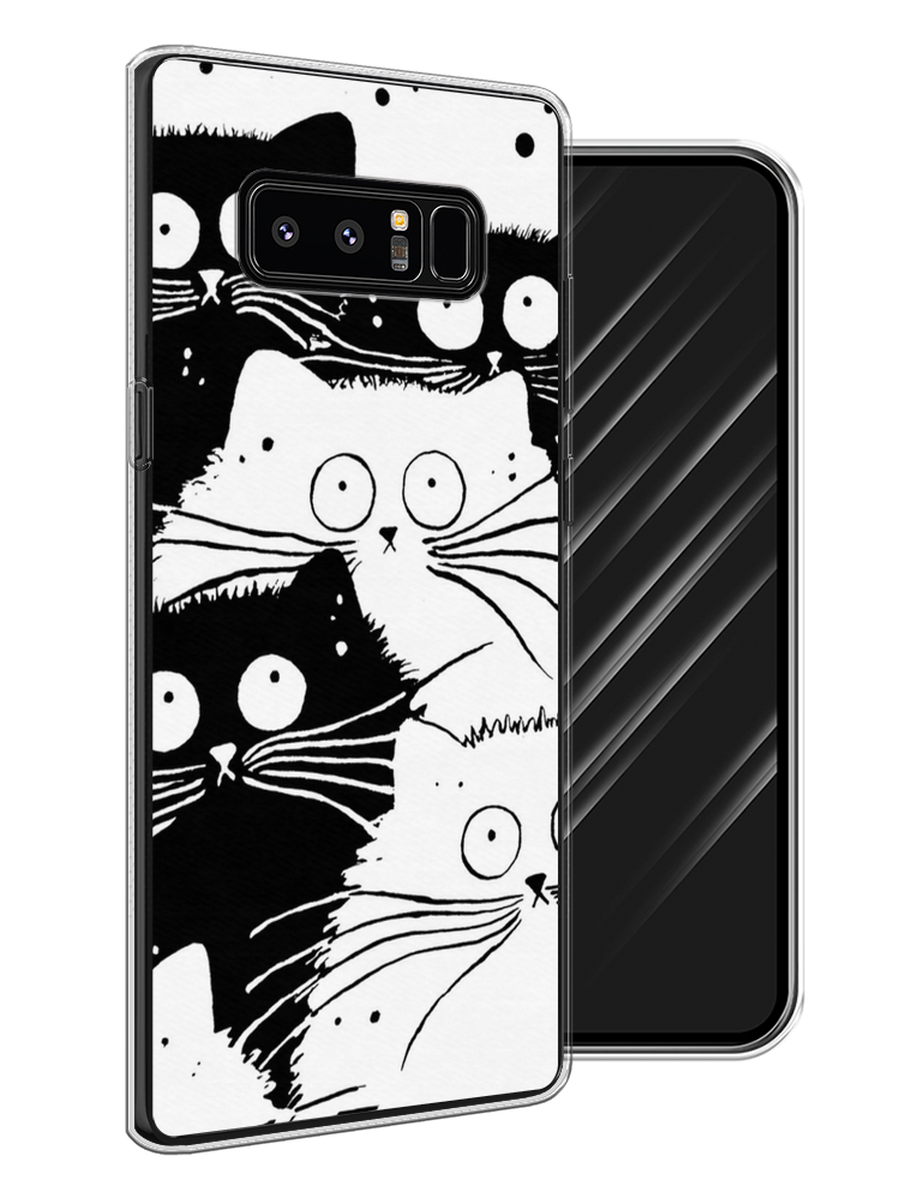 

Чехол Awog на Samsung Galaxy Note 8 "Коты черно-белые", Черный;белый, 25250-2