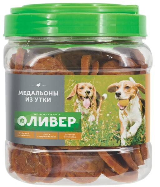 

Лакомство для собак Оливер всех пород медальоны из утки, 750 г, Лакомство для собак всех пород Оливер медальоны из утки - 750 г