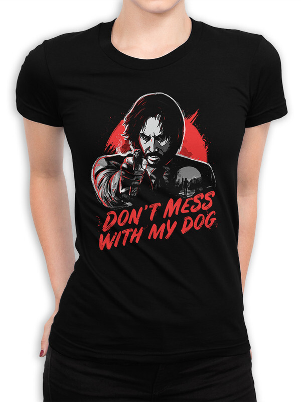 фото Футболка женская design heroes джон уик - don't mess with my dog черная 2xl