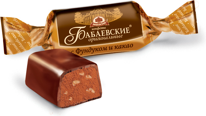 Шоколадные конфеты Бабаевский оригинальные с фундуком и какао 200 гр