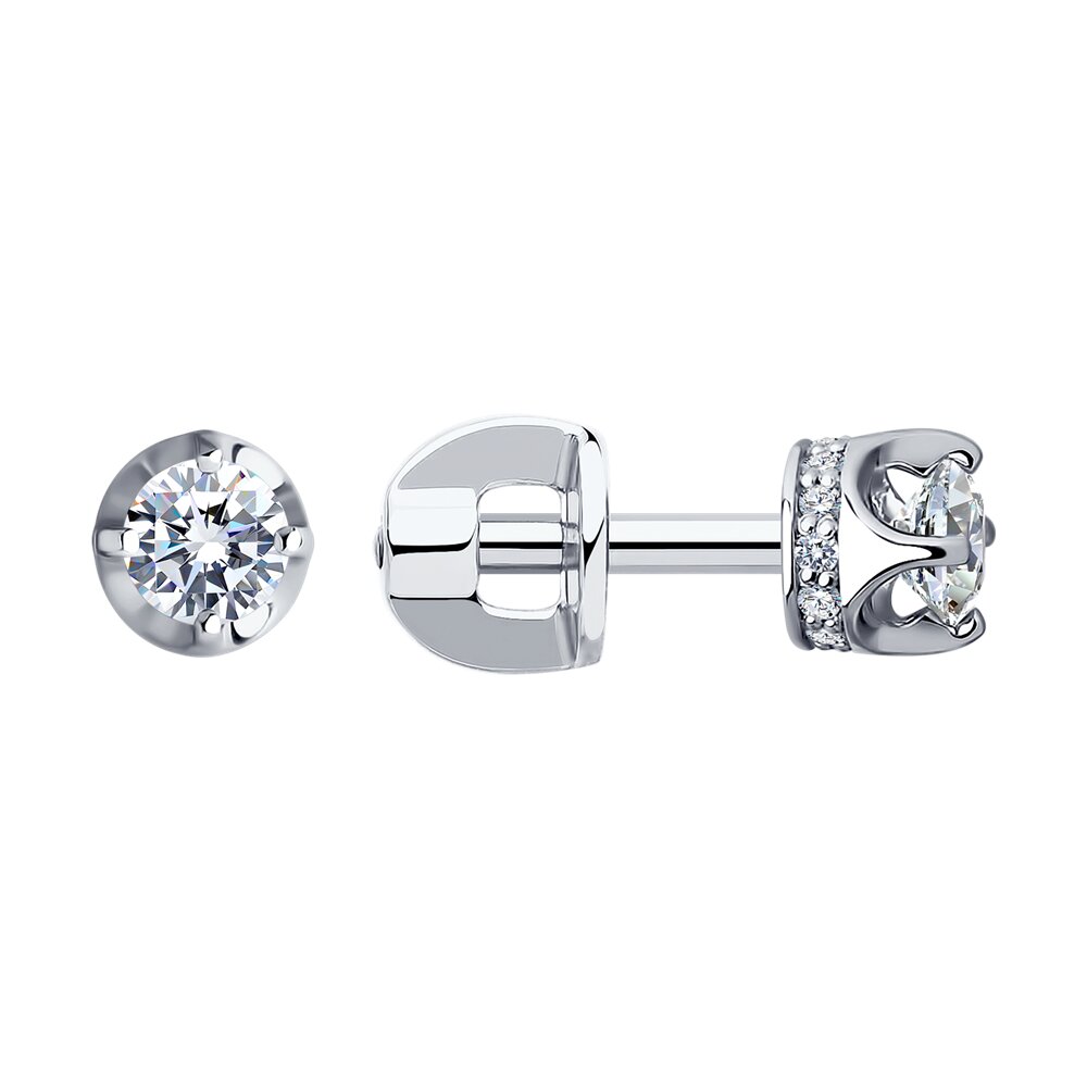 

Серьги из белого золота SOKOLOV Diamonds 1021929-3, бриллиант, 1021929-3