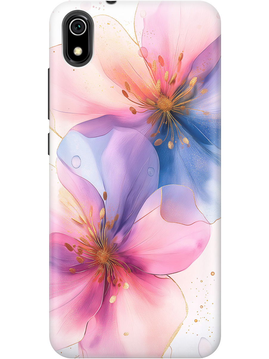 

Силиконовый чехол на Xiaomi Redmi 7A с принтом "Магические цветочки", Прозрачный;белый;розовый;синий, 721424823