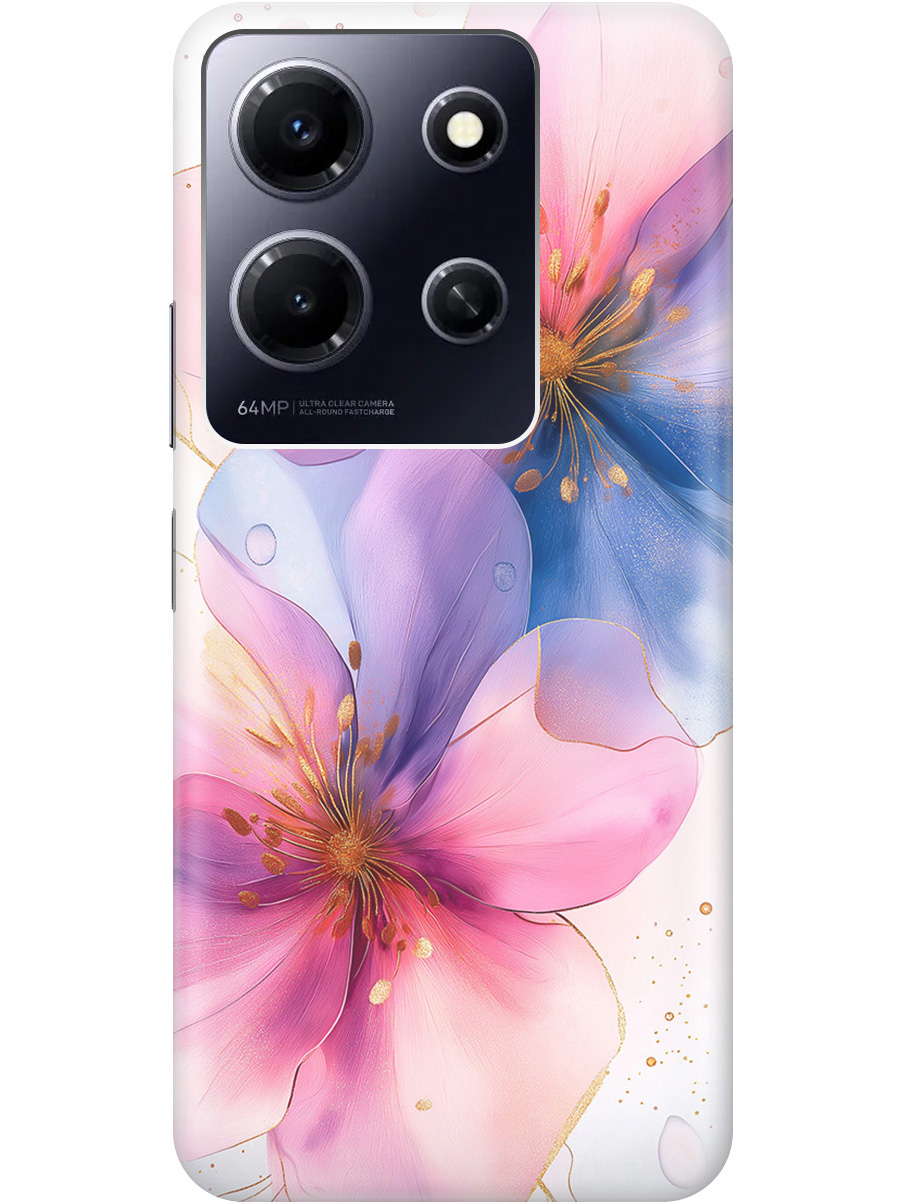 

Силиконовый чехол на Infinix Note 30i с принтом "Магические цветочки", Прозрачный;белый;розовый;синий, 772564223