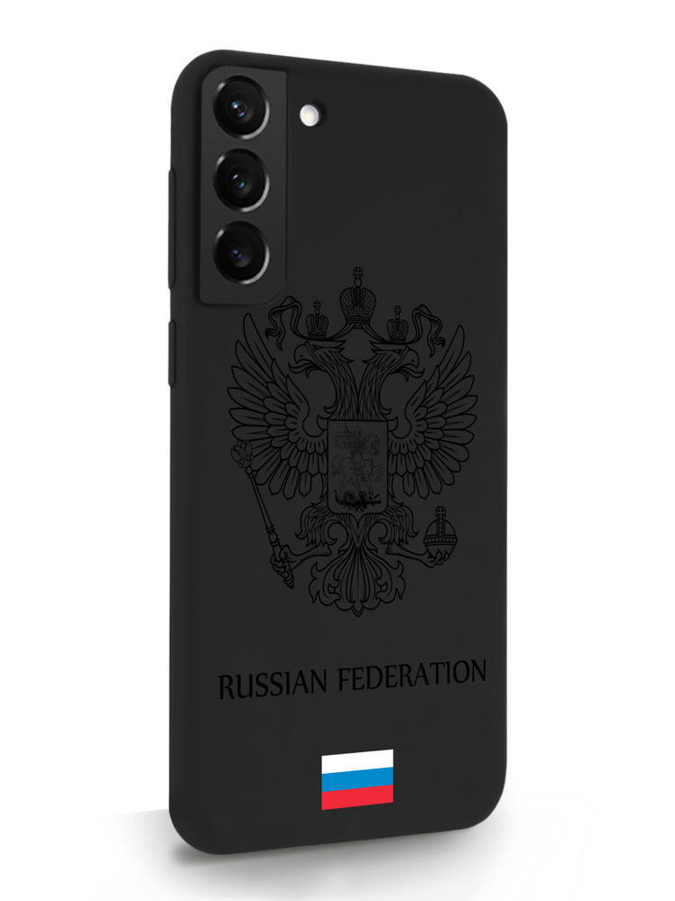 фото Чехол musthavecase для samsung galaxy s22+ черный лаковый герб россия черный