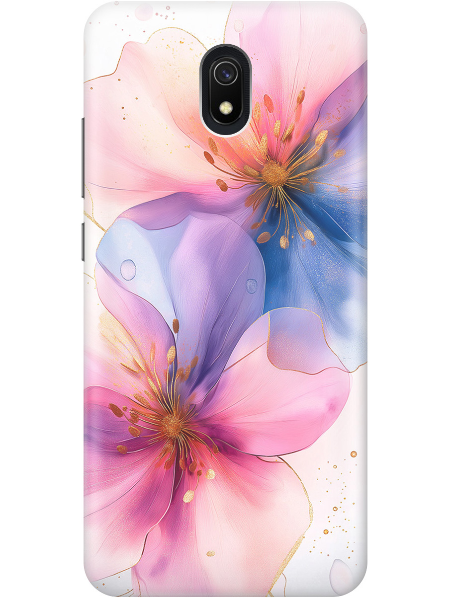 

Силиконовый чехол на Xiaomi Redmi 8A с принтом "Магические цветочки", Прозрачный;белый;розовый;синий, 722188623