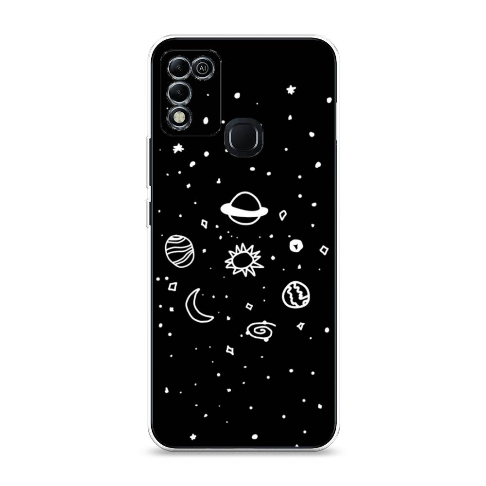 

Чехол на Infinix HOT 10 Play/HOT 11 Play "Дудл солнечной системы", Бежевый;серый, 3100850-2