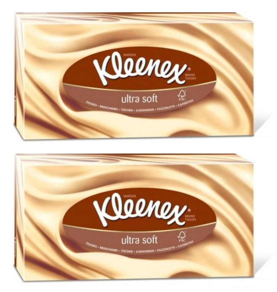 фото Салфетки в коробках kleenex ultrasoft 56шт 2 шт