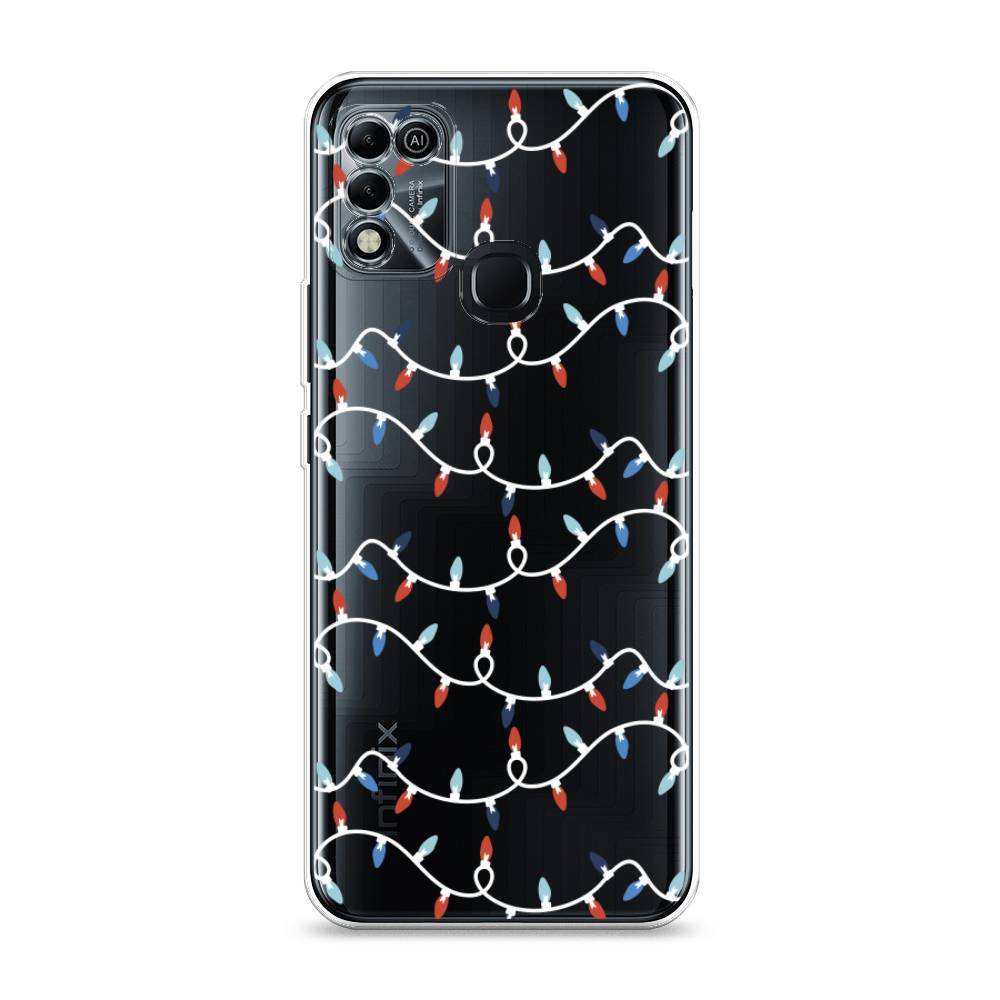 

Чехол на Infinix HOT 10 Play/HOT 11 Play "Разноцветная гирлянда", Белый;красный;синий, 3100850-5