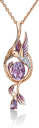 

Кулон из красного золота PLATINA jewelry 03-3108-00-225-1110-57, топаз/аметист, 03-3108-00-225-1110-57