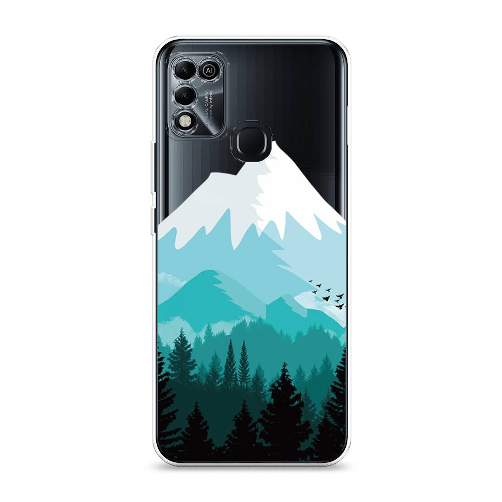 

Чехол на Infinix HOT 10 Play/HOT 11 Play "Синяя снежная гора", Белый;голубой, 3100850-2