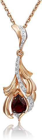 

Кулон из красного золота PLATINA jewelry 03-3109-00-264-1110-57, гранат/топаз, 03-3109-00-264-1110-57