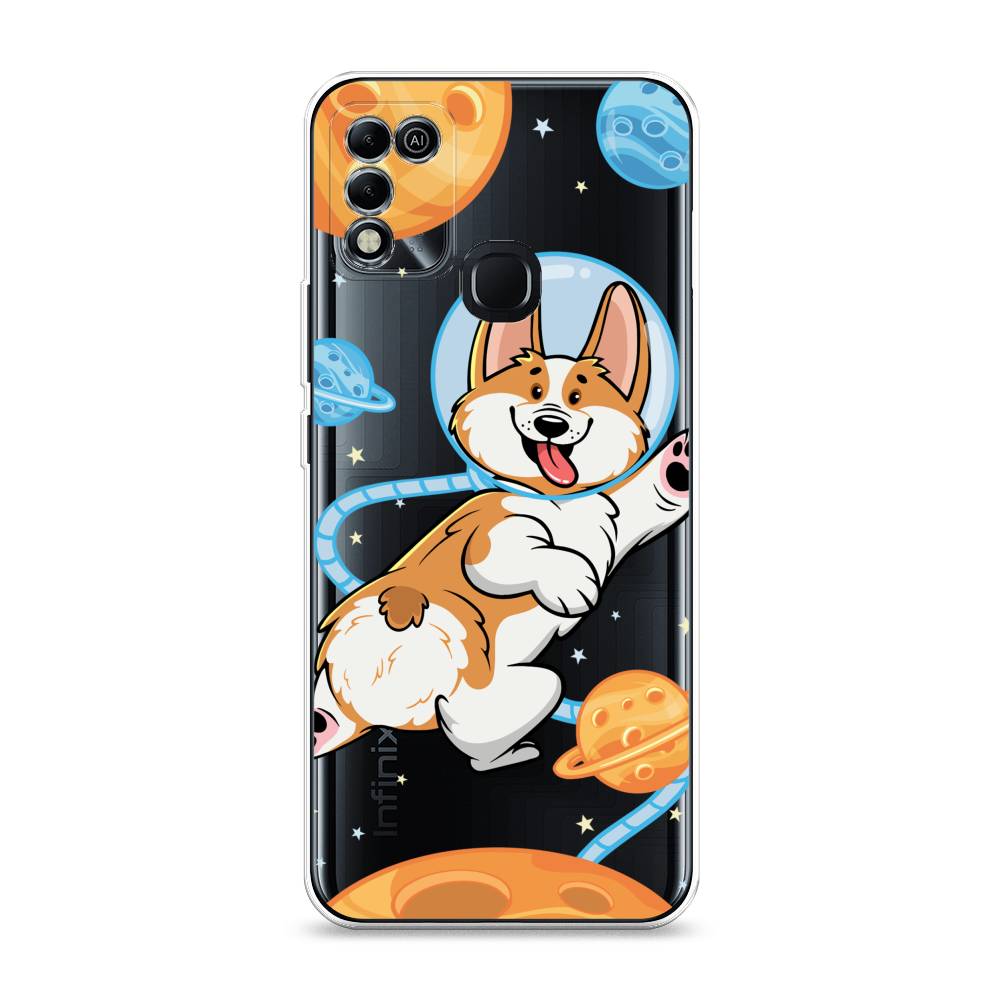 

Чехол на Infinix HOT 10 Play/HOT 11 Play "Корги-космонавт", Голубой;бежевый;белый, 3100850-1