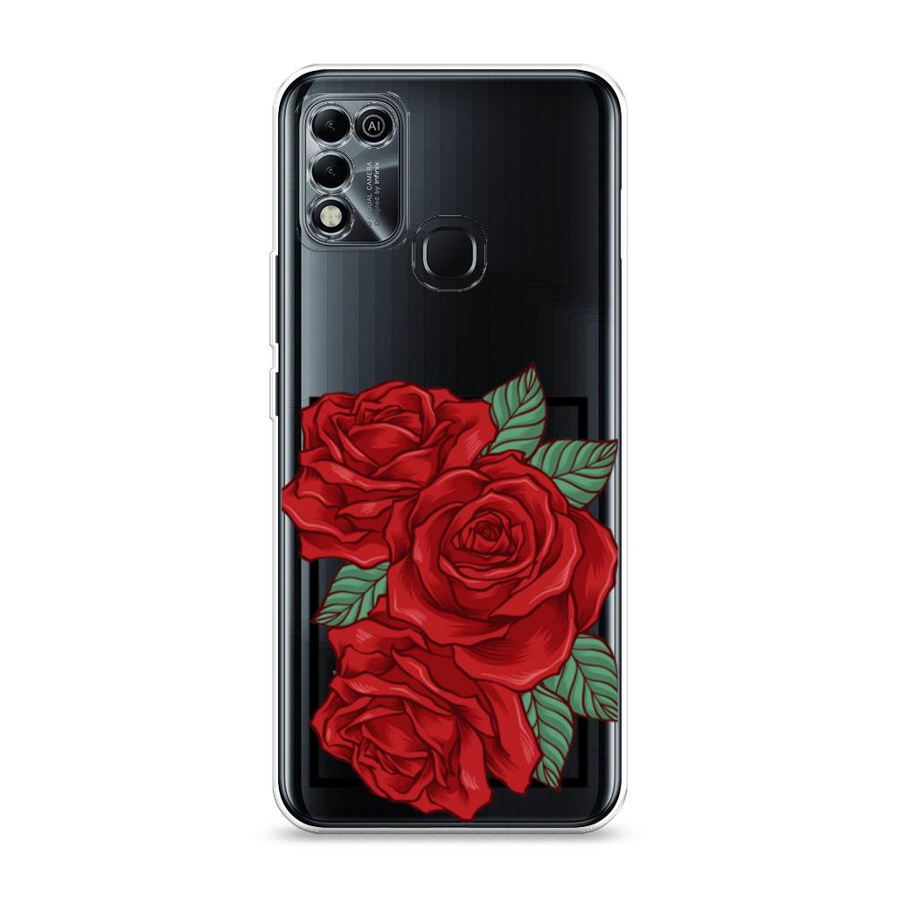 

Чехол на Infinix HOT 10 Play/HOT 11 Play "Три алые розы", Красный, 3100850-2