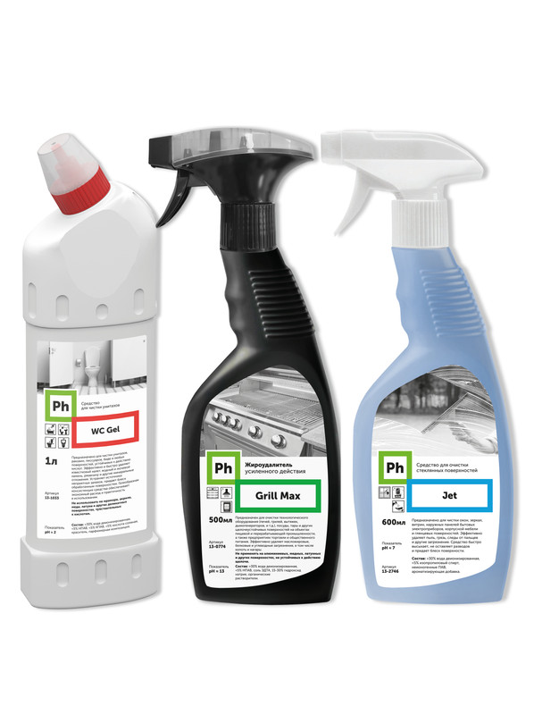

Набор Ph профессиональных средств для уборки Чистый дом 2 туалет кухня окна