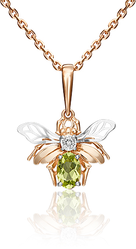 

Кулон из белого/красного золота PLATINA jewelry 03-3098-00-243-1111-57, хризолит/топаз, 03-3098-00-243-1111-57