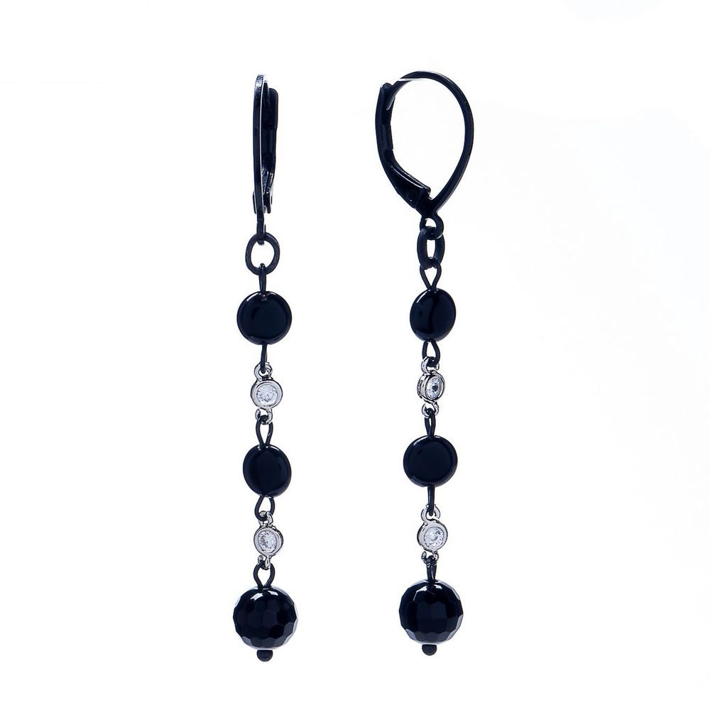 

Серьги из бижутерного сплава с ониксом Lanzerotti Girocollo, Girocollo