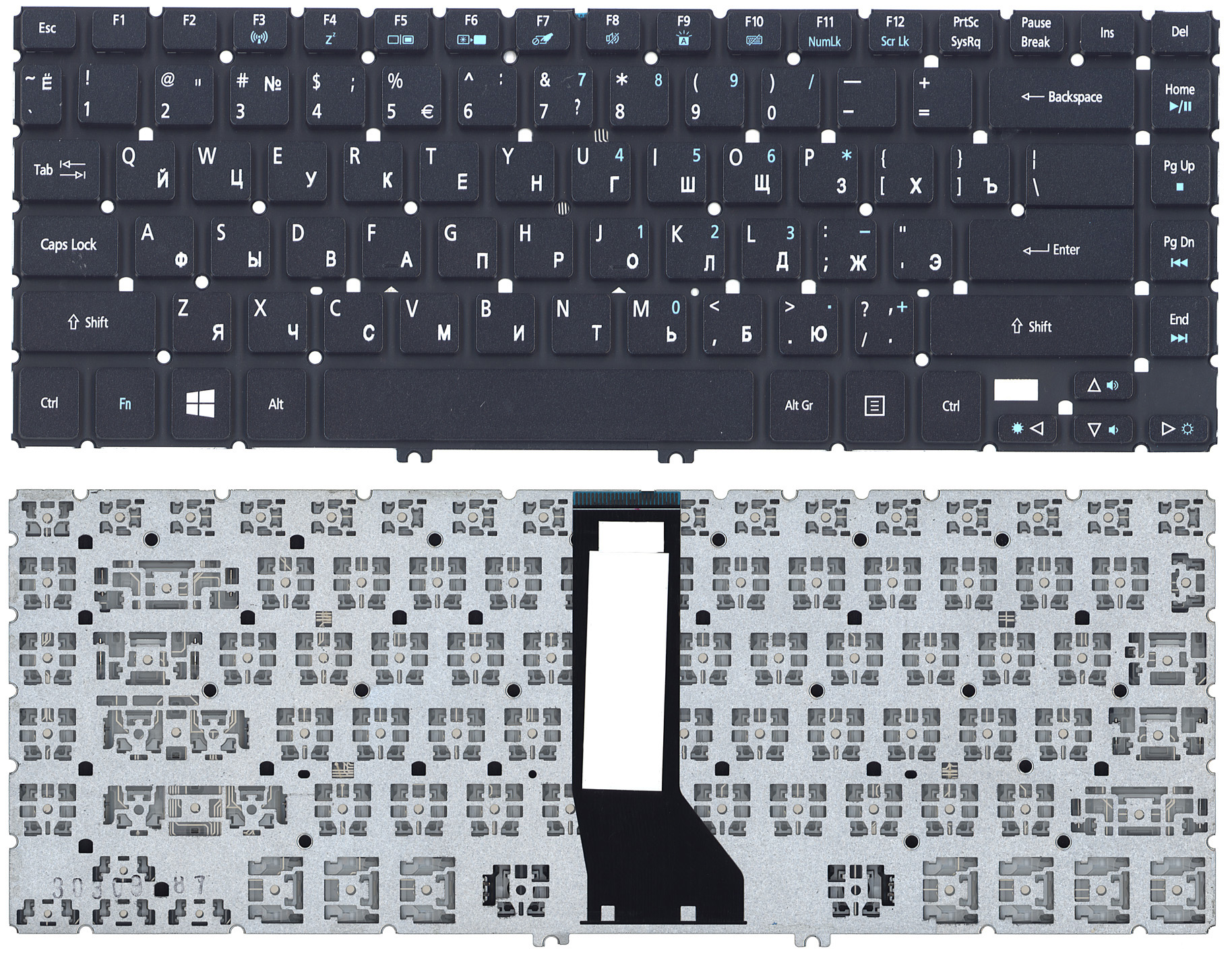 фото Клавиатура для ноутбука acer aspire r7-571 черная c подсветкой oem