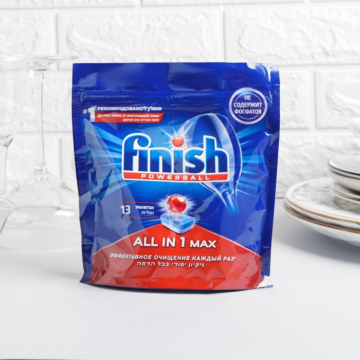 

Таблетки для посудомоечных машин Finish Shine & Protect All in 1, 13 шт