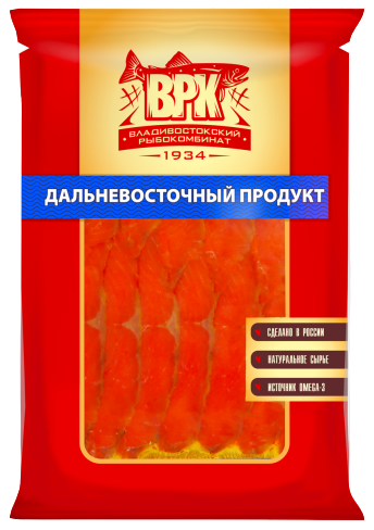 Нерка филе-ломтики ВРК холодного копчения в упаковке 125 г