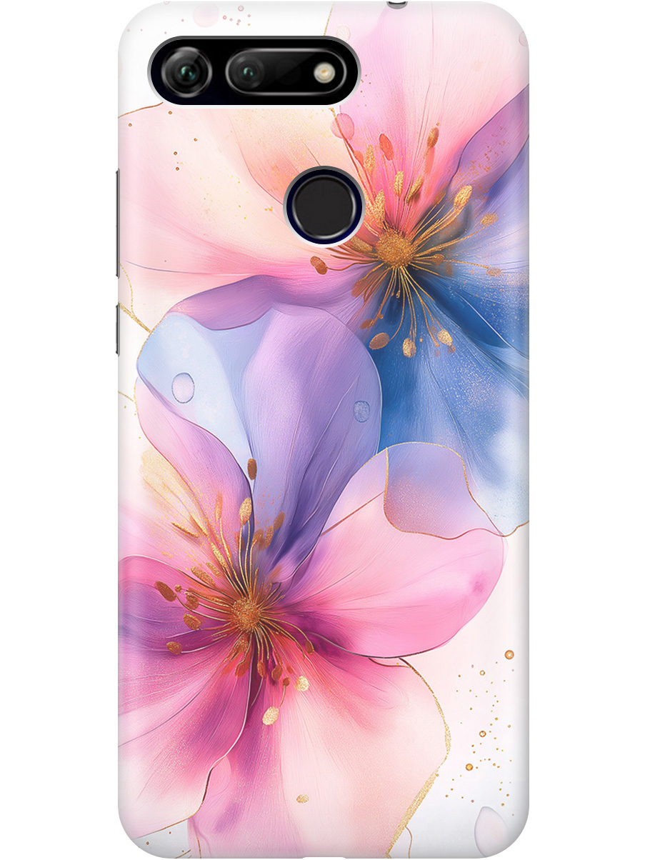 

Силиконовый чехол на Honor View 20 (V20) с принтом "Магические цветочки", Прозрачный;белый;розовый;синий, 720257723