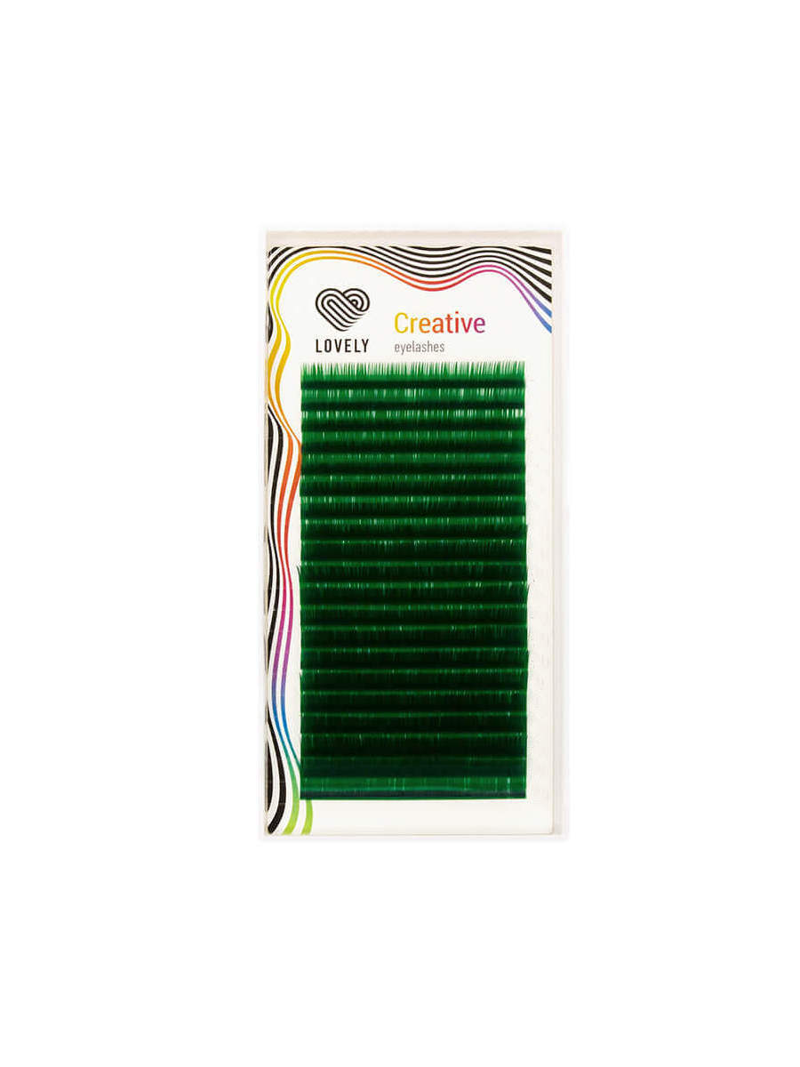 

Ресницы Lovely зеленые green 20 линий mix изгиб C толщина 0,10 длина 7-13