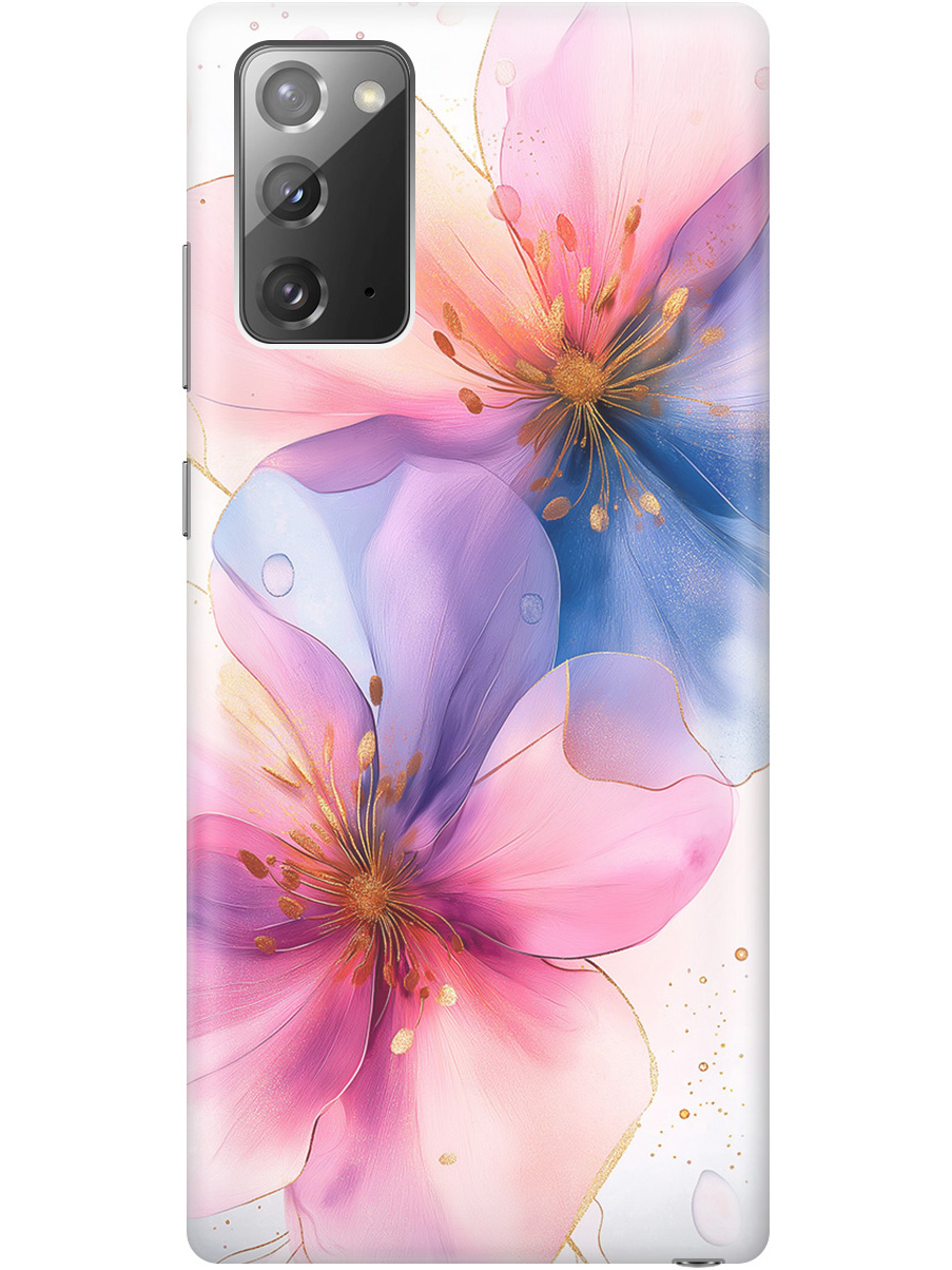 

Силиконовый чехол на Samsung Galaxy Note 20 с принтом "Магические цветочки", Прозрачный;белый;розовый;синий, 723276323