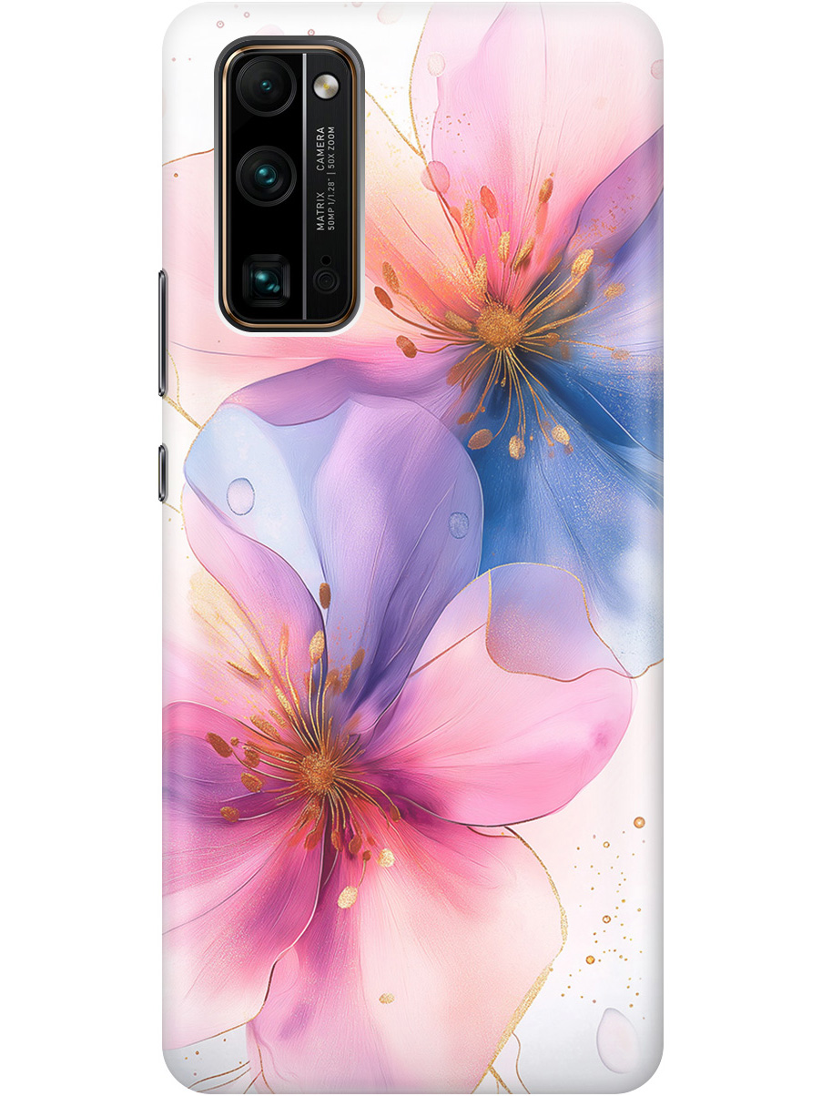 

Силиконовый чехол на Honor 30 Pro+ с принтом "Магические цветочки", Прозрачный;белый;розовый;синий, 722945923