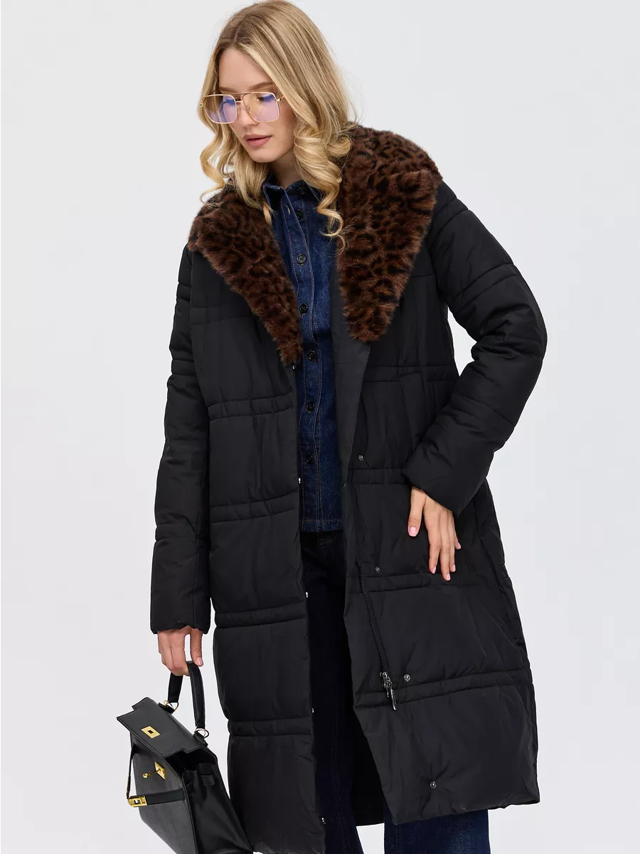 

Пальто женское LAWINTER 84199 черное 50 RU, Черный, 84199
