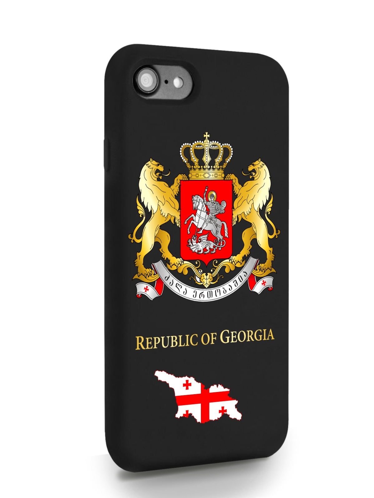 фото Черный signumcase для iphone 7/8/se2020 герб грузии черный