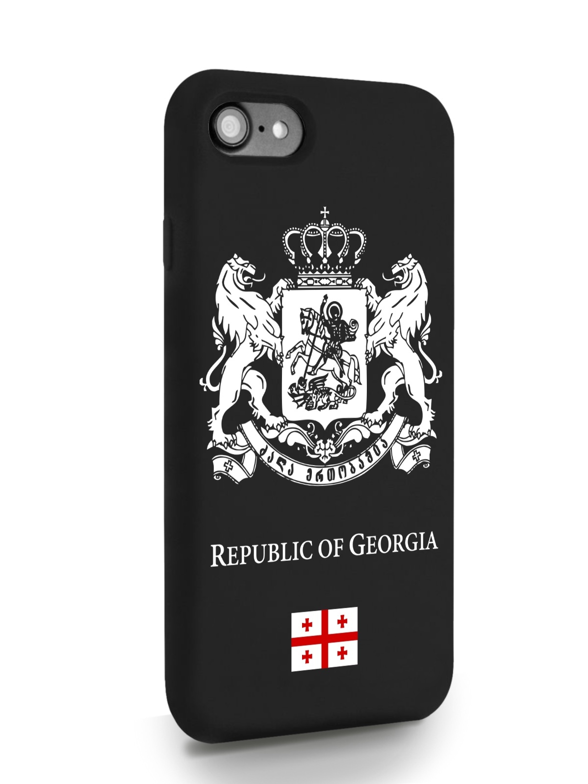 фото Черный signumcase для iphone 7/8/se2020 белый герб грузии черный